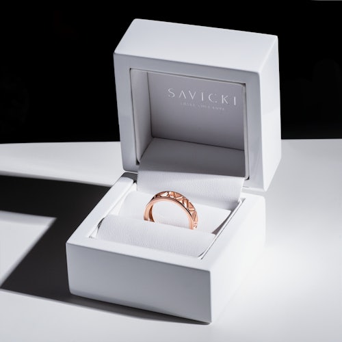 Obrączka partnerska Sign of Love®: różowe złoto, płaska, 5,5mm